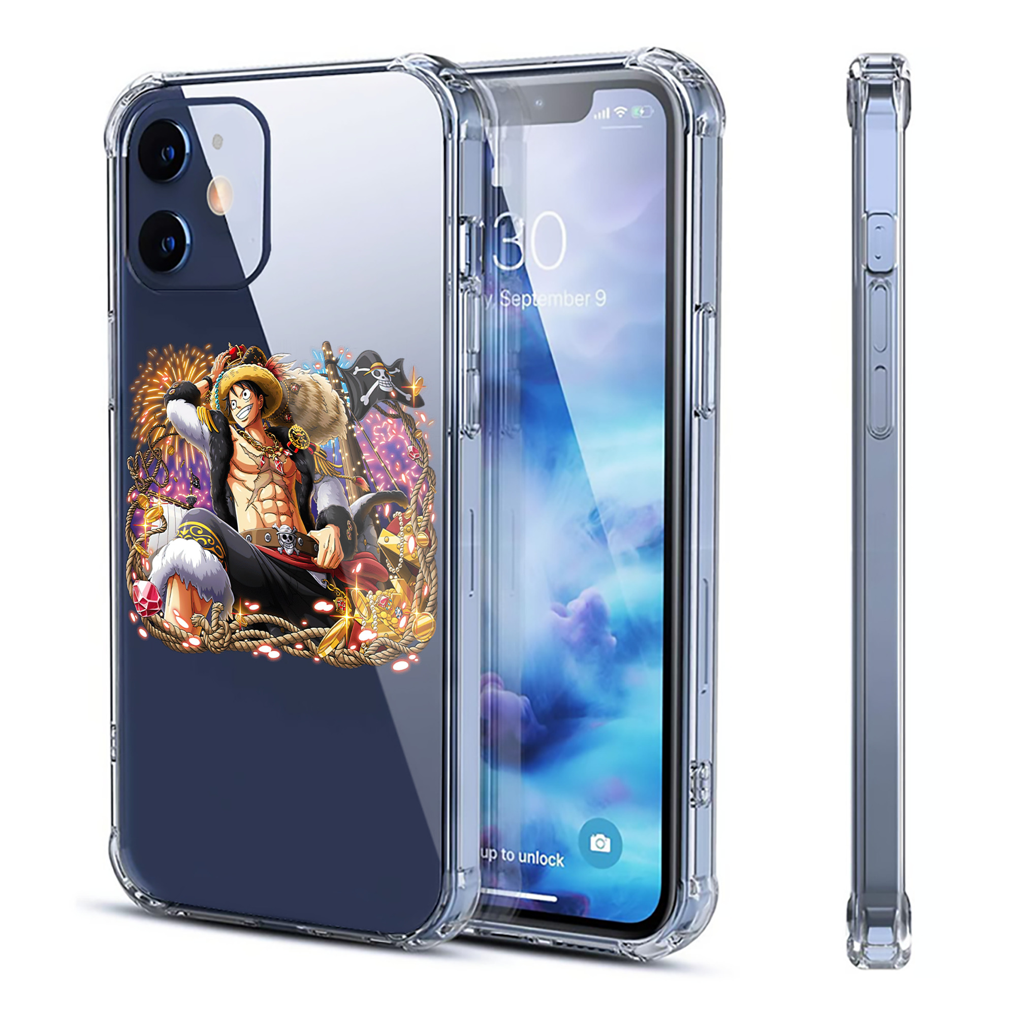 （画像用） ワンピース モンキー・D・ルフィ ONE PIECE Monkey D. Luffy 【iPhone 12シリーズ対応】透明スマホケース（クリアソフトケース）